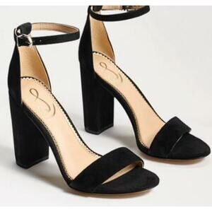 Sam Edelman Women's Yaro Heeled Sandal, Suede Black, 8.5